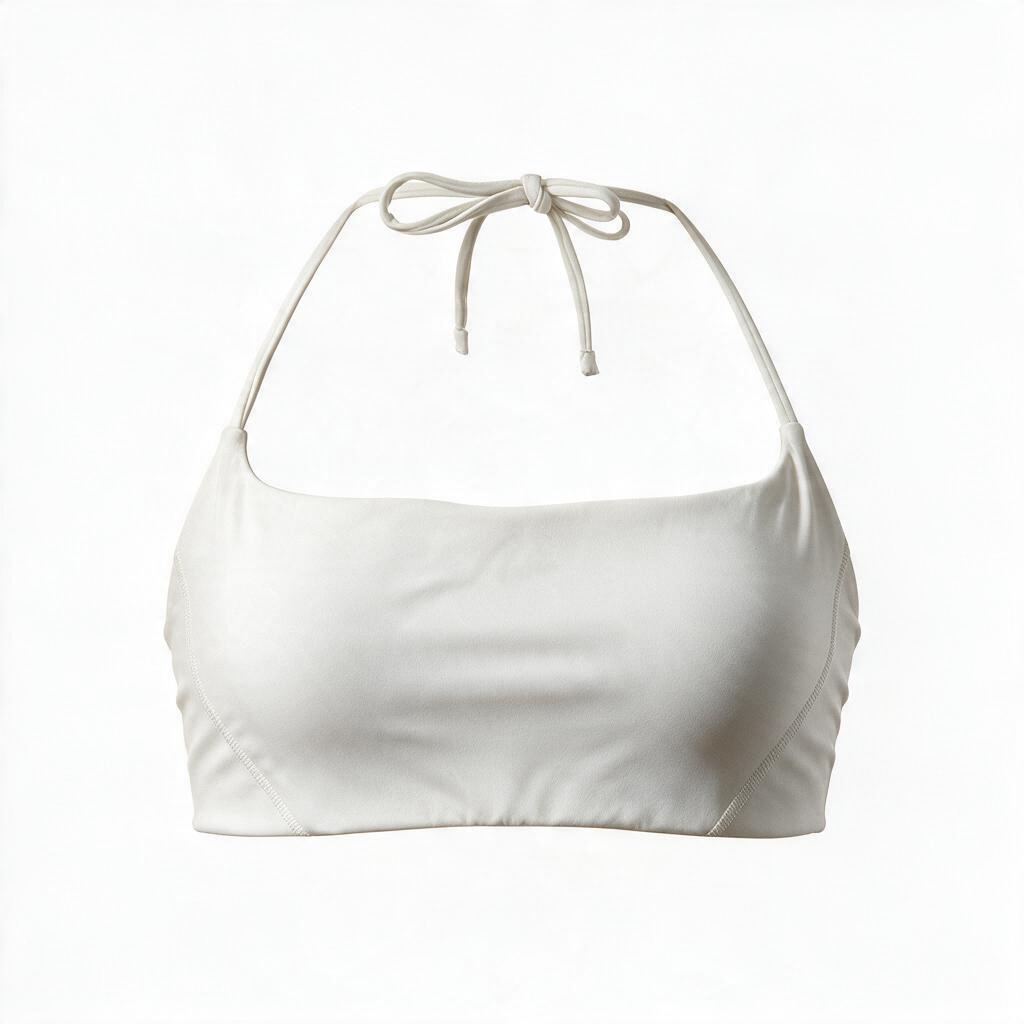 Strappy Halter Sports Bra - Ivory