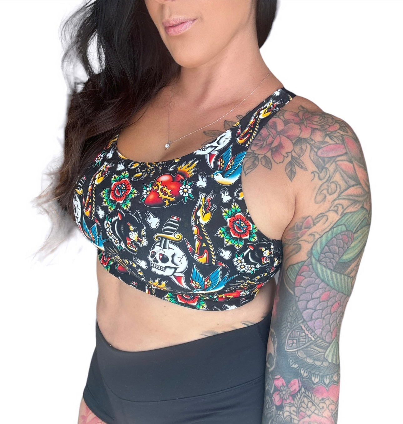 Emerald Longline Sports Bra - Tatted and Torn - READ DESCRIPTION