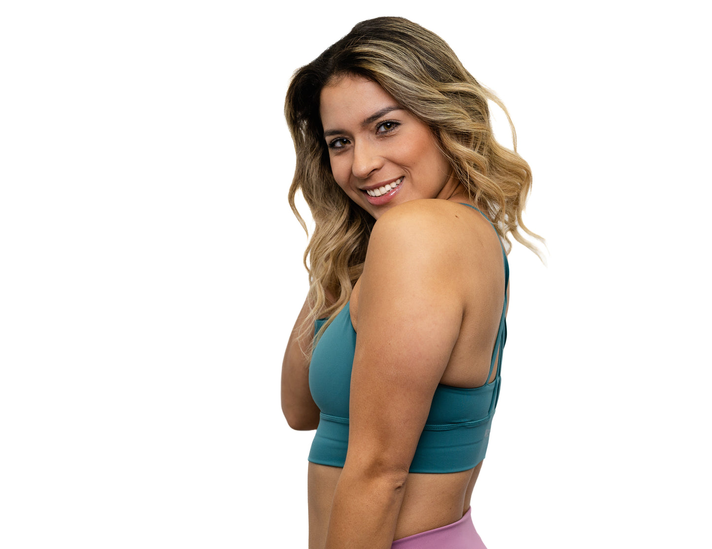 Emerald Longline Sports Bra - Taro Teal