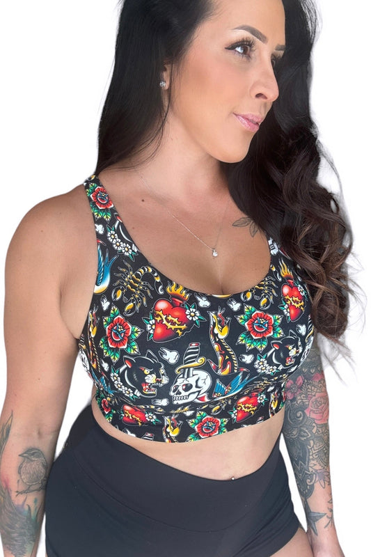 Emerald Longline Sports Bra - Tatted and Torn - READ DESCRIPTION