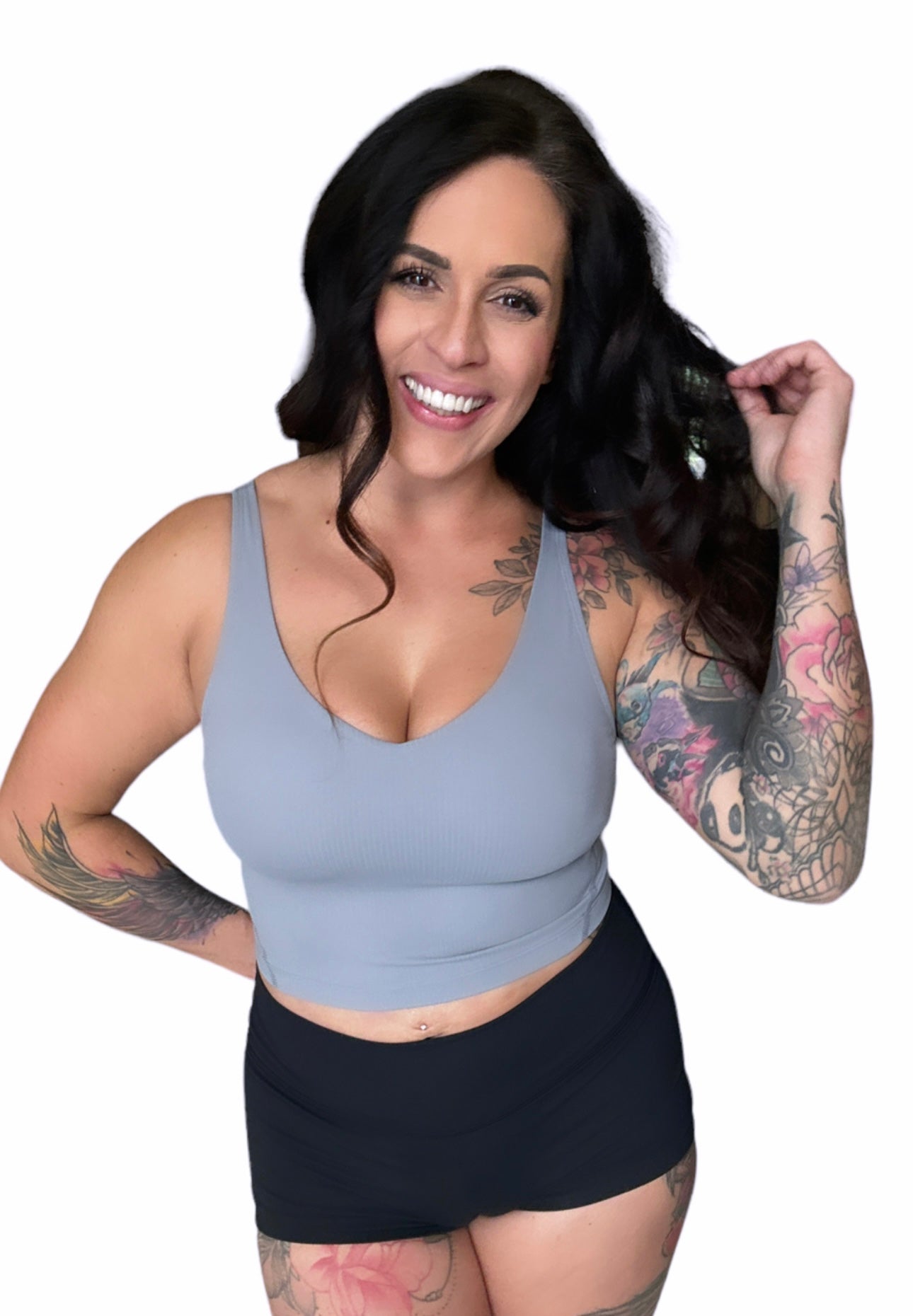 Ribbed Willa Sports Bra Top - Clean Slate