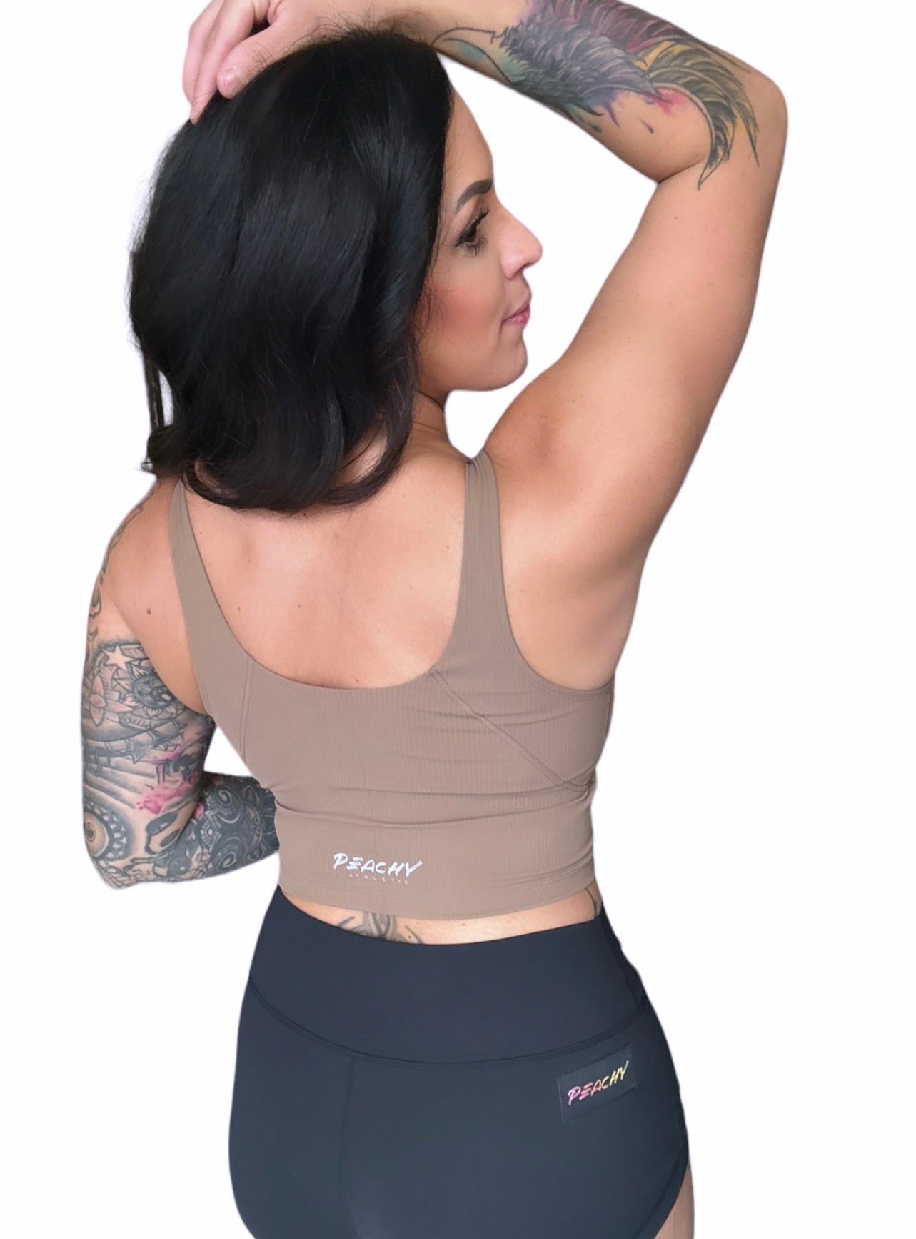 Ribbed Willa Sports Bra Top - Taboo Toffee