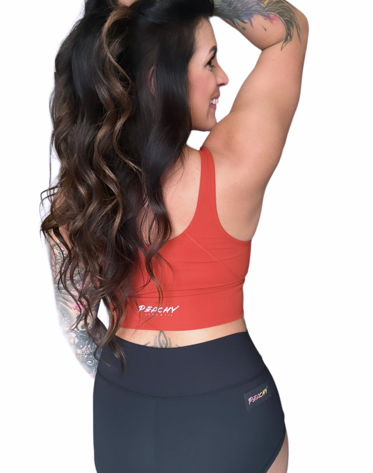 Ribbed Willa Sports Bra Top - Chili Spice