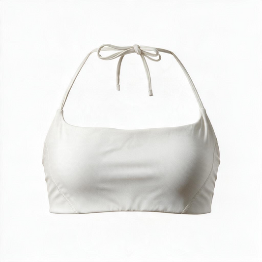 Strappy Halter Sports Bra - Ivory