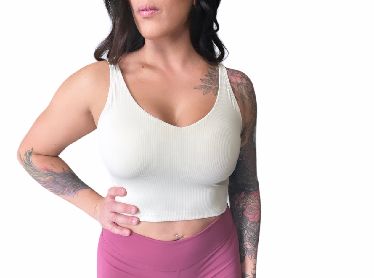 Ribbed Willa Sports Bra Top - Wild Oat