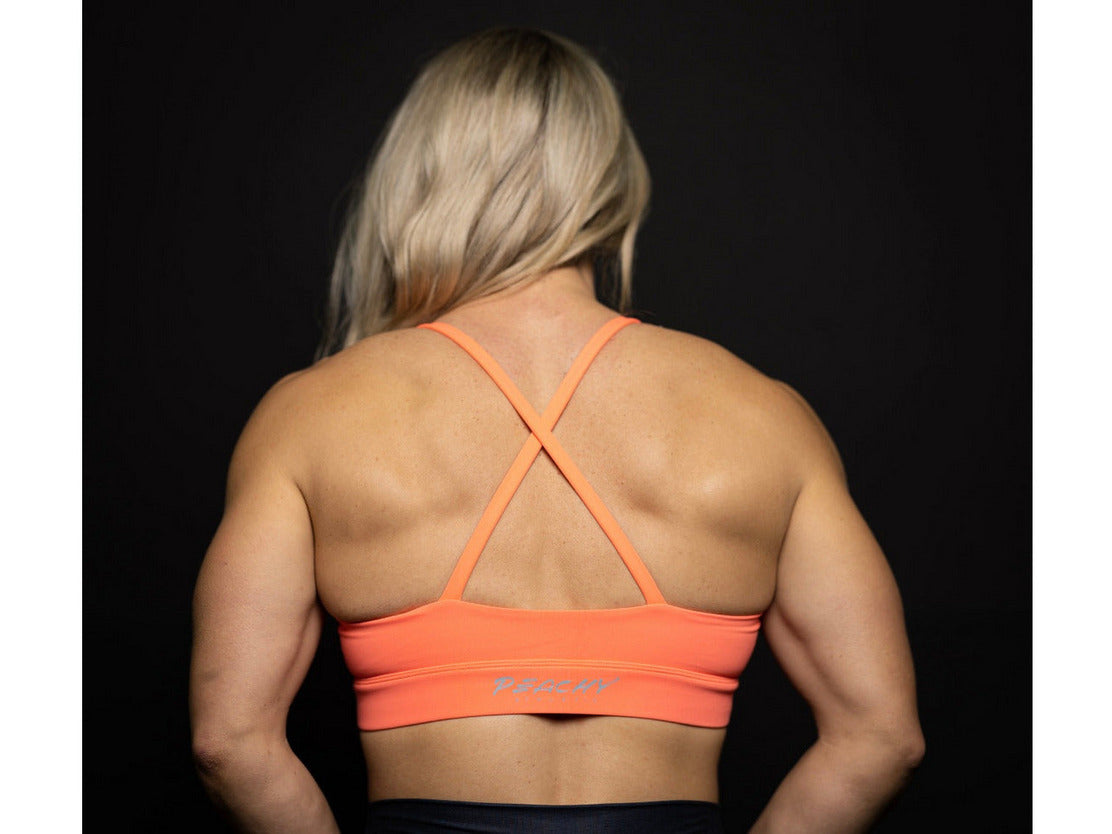 Seventh Heaven Sports Bra - Neon Orange Coral