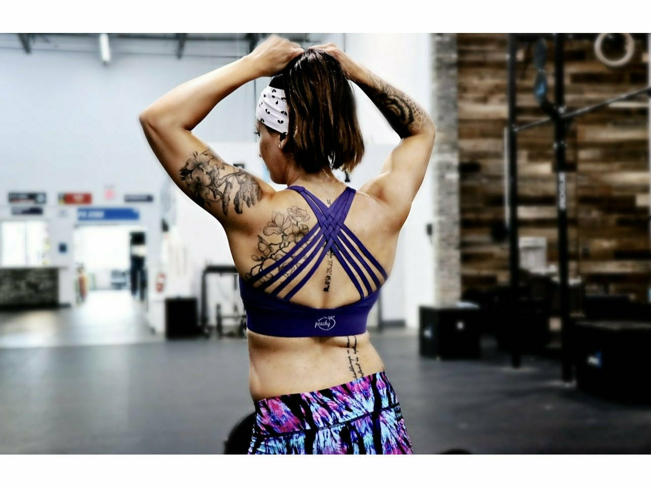 Trap Happy Ultima Sports Bra in Violet.